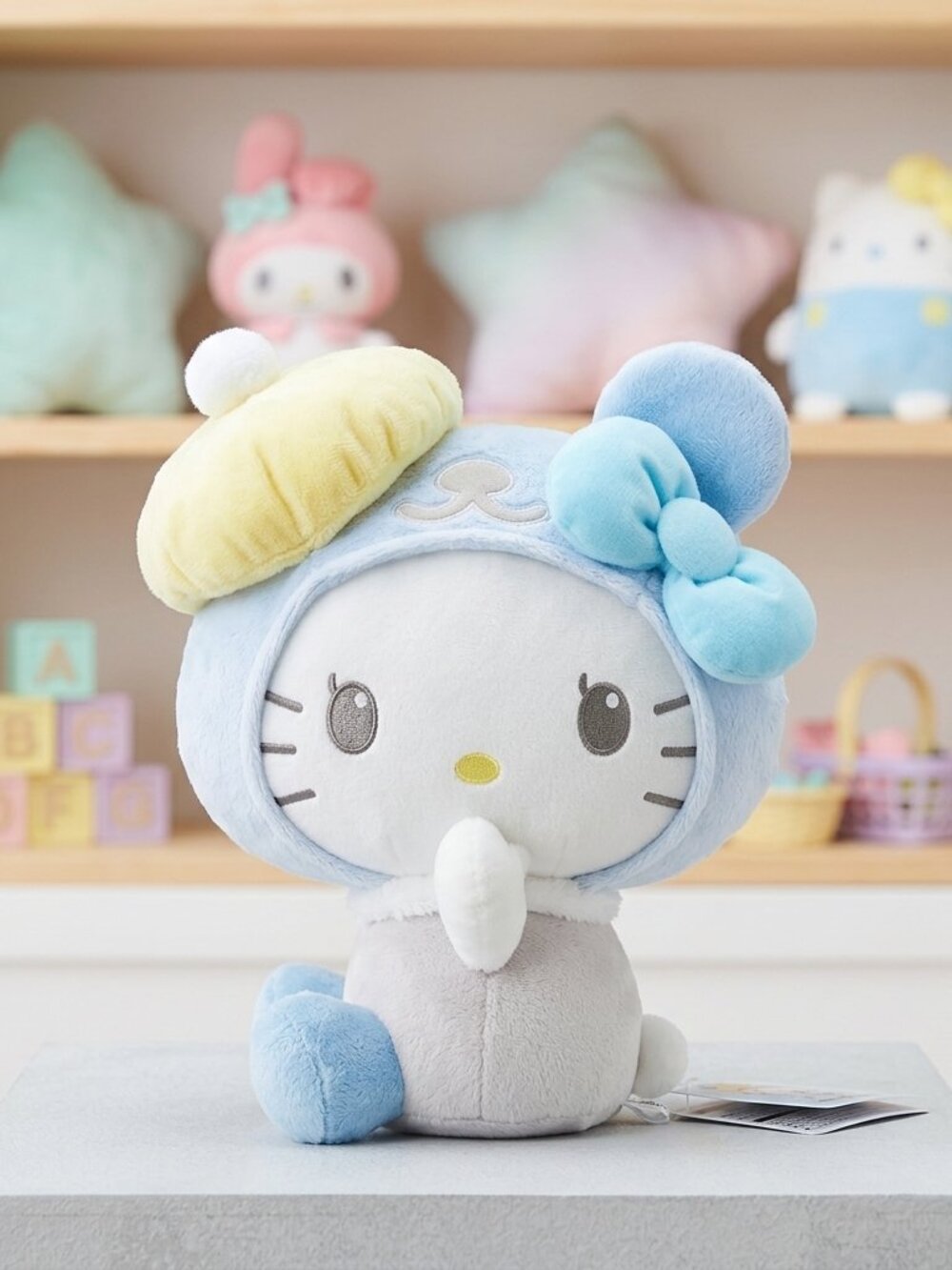 Hello Kitty Pastel Beret Panda Costume Plush Blue